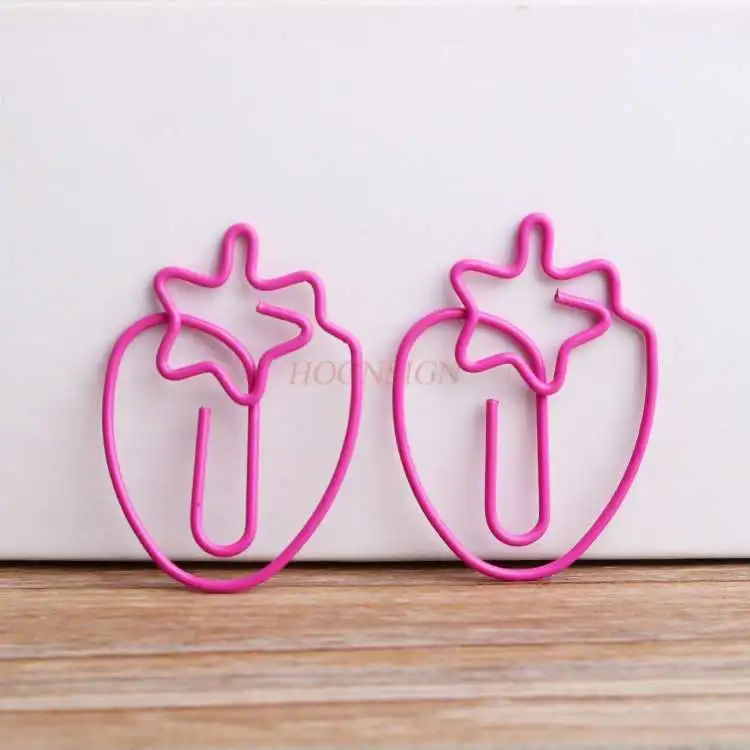 10pcs Strawberry paper clip pin simple paper clip small paper clip closed needle decoration