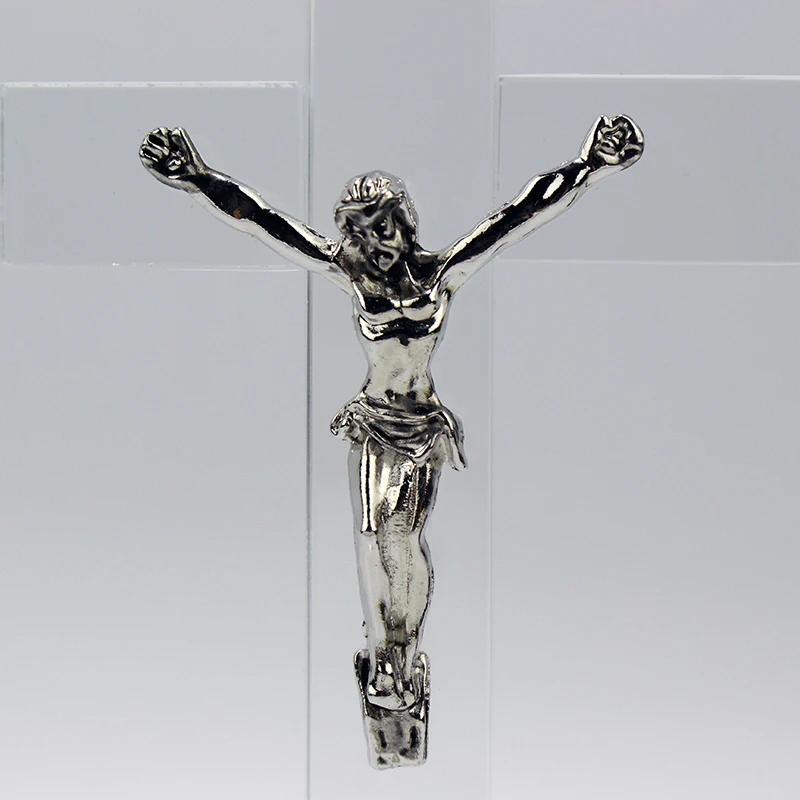 Estatua de cruz de Jesús de cristal de luz nocturna, decoración de iglesia de Cruz de cristal de estilo religioso, decoración del hogar, adorno