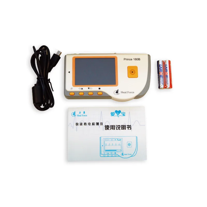 USB Heal Force Prince 180B Software Portable Household Heart Ecg EKG Handheld Heart Monitor Continuous Measuring Color Screen