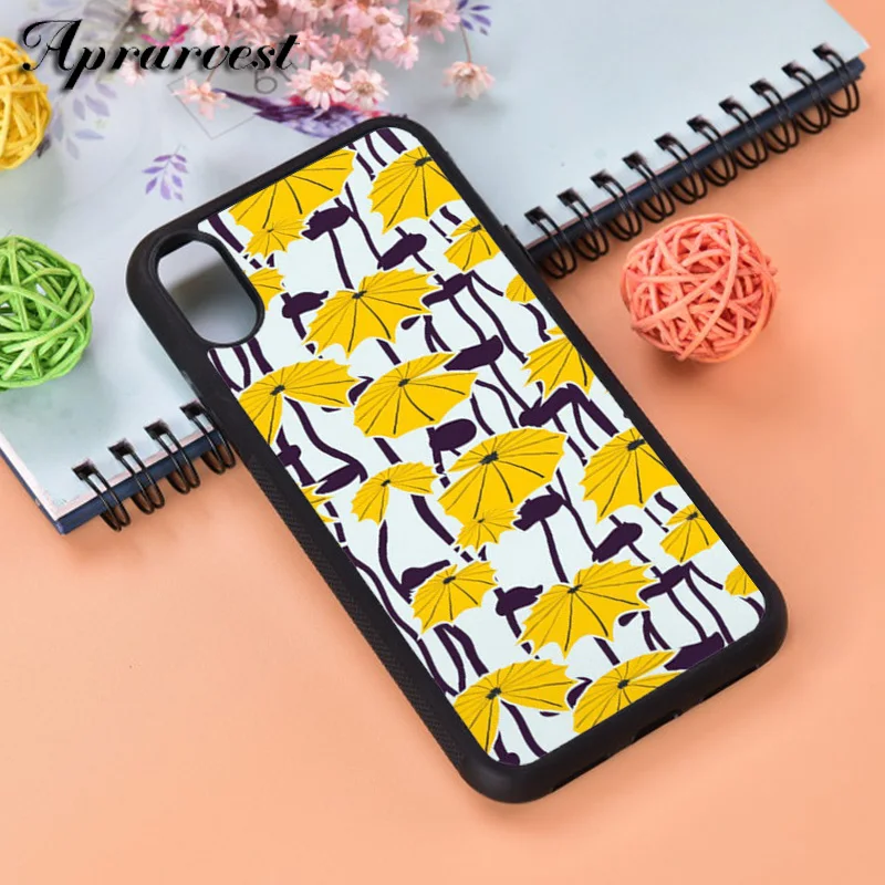 Aprarvest Lotus Flower Pattern Silicone Rubber Phone Case Cover For iPhone 6 6S 7 8 PLUS X XS XR 11 12 MINI PRO MAX