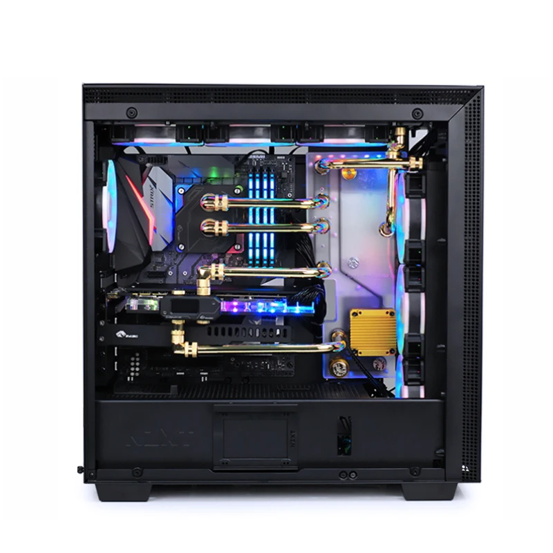 Imagem -05 - Bykski-distro Placa para Case Jogo Transparente Rgb Reservatório Luz Suporte Motherboard Control Rgb Nzxt H700i Rgv-nzxt-h700i-p-v2