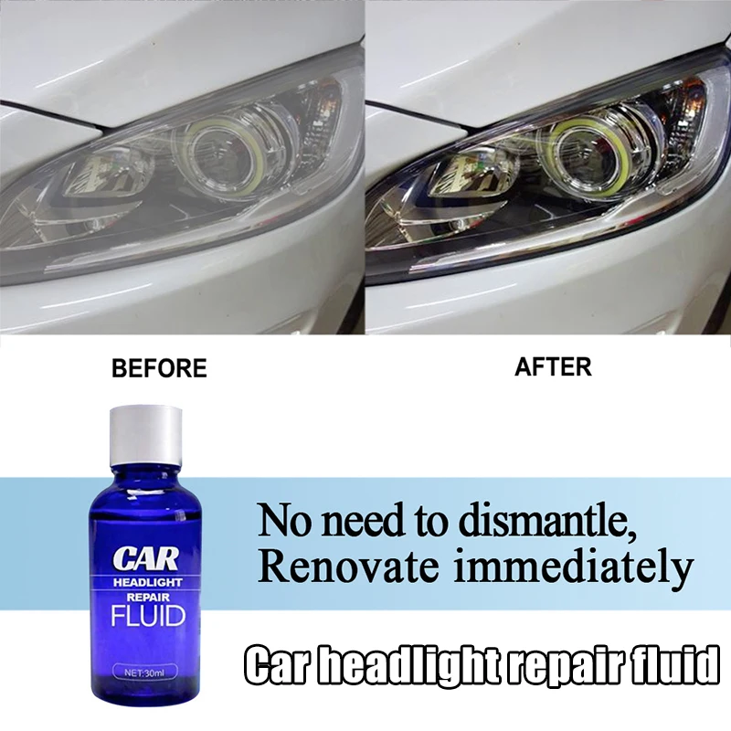 2021 10/30ML Car Headlight Maintenance Clean Retreading Agent Spray Polishing Repair Anti Scratch Headlight Polishing Liquid