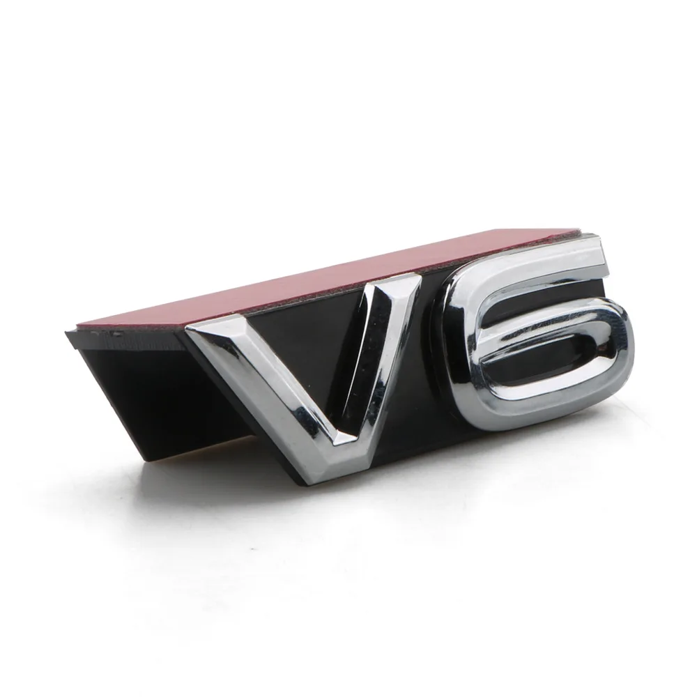 1 PCS Auto 3D Racing Grille  V6 Emblem For Volkswagen TERAMONT PHIDEON ARTEON TOUAREG TIGUANL VW Accessories Car Grill Sticker