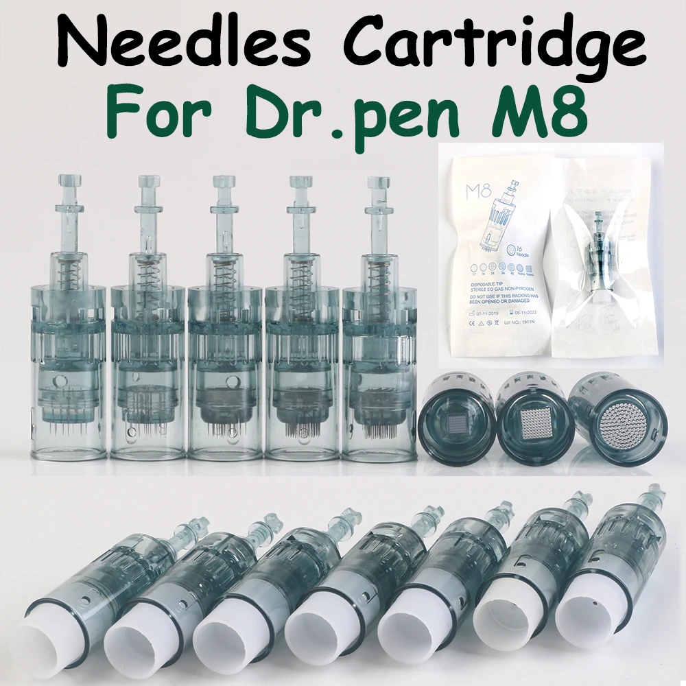 20 Pcs Ultima Dr.pen M8 Needles Cartridges 11 16 24 42 Pin 5D Round Nano Dermapen Dr pen Derma M8 Bayonet Needle Replacement Tip