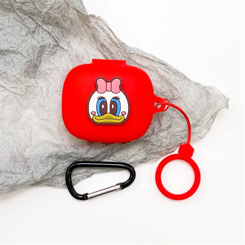 حافظة سماعة أذن كارتون ديزني لهاتف JBL LIVE PRO غطاء حماية لسماعات الرأس اللاسلكية بتقنية البلوتوث من السيليكون الناعم لهاتف JBL مع حبل قصير