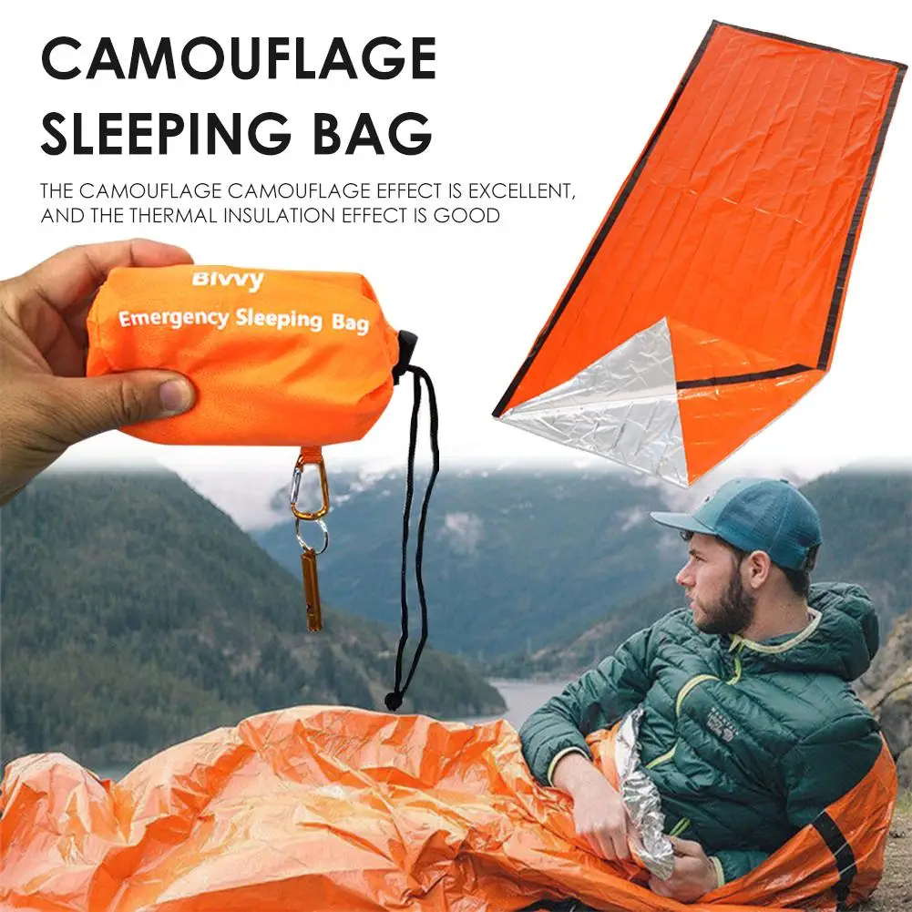 Outdoor Emergency Sleeping Bag Waterproof Insulation Aluminized First Aid Ultralight Survival Thermal Bivy Sack For Camping