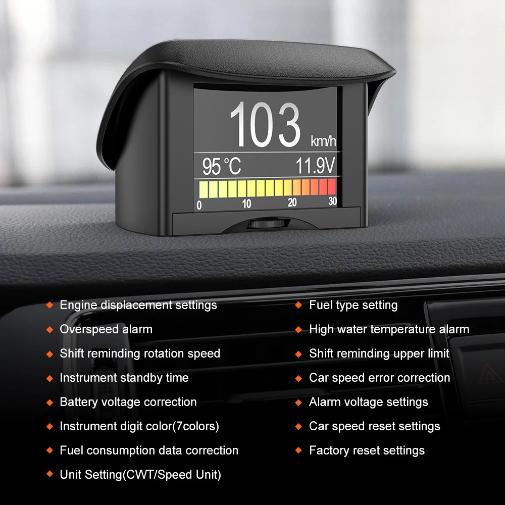 Car On-board Computer Ancel A202 Vehicle OBD2 Digital Smart HUD Display Speed Fuel Consumption Temperature Gauge OBD2 Scanner