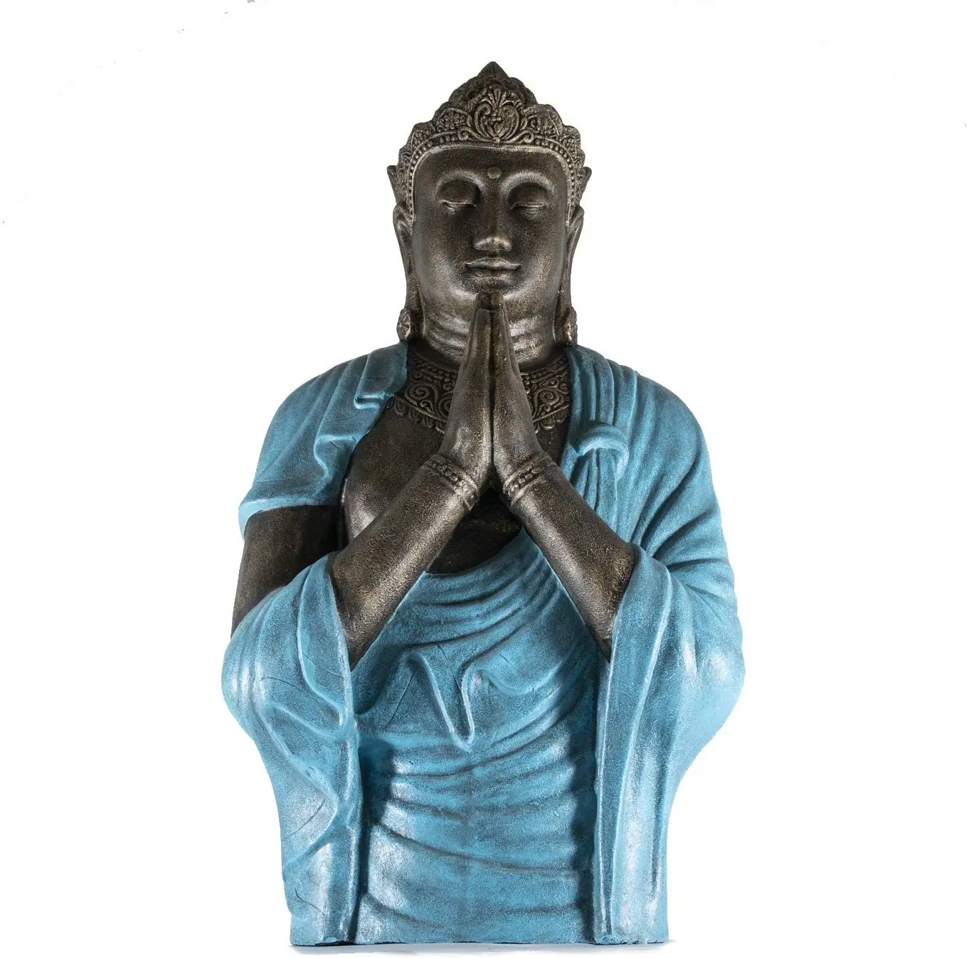 Buddha statue praying garden in turquoise color | 153 cm high, decorative statues, decorative figurines, decorative figurines