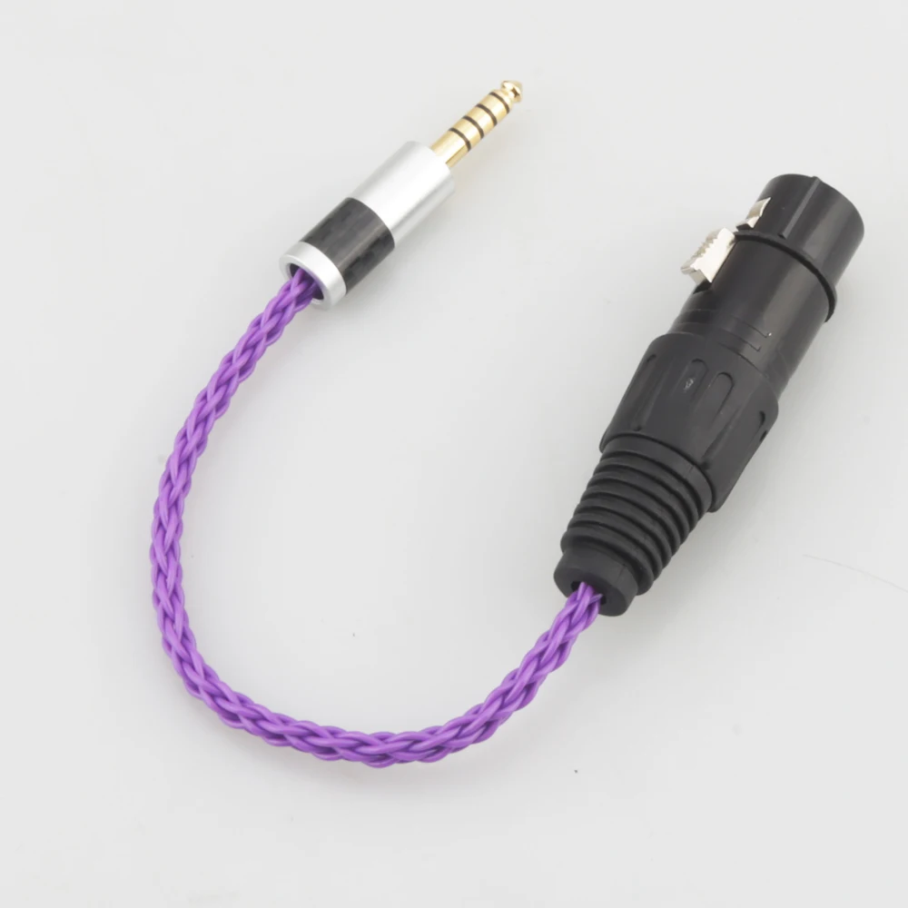 Audiocrast HIFI z włókna węglowego 4.4mm wyważone męski na 4-Pin zbalansowane XLR żeński Adapter Audio kabel 4.4mm do XLR przewód łączący