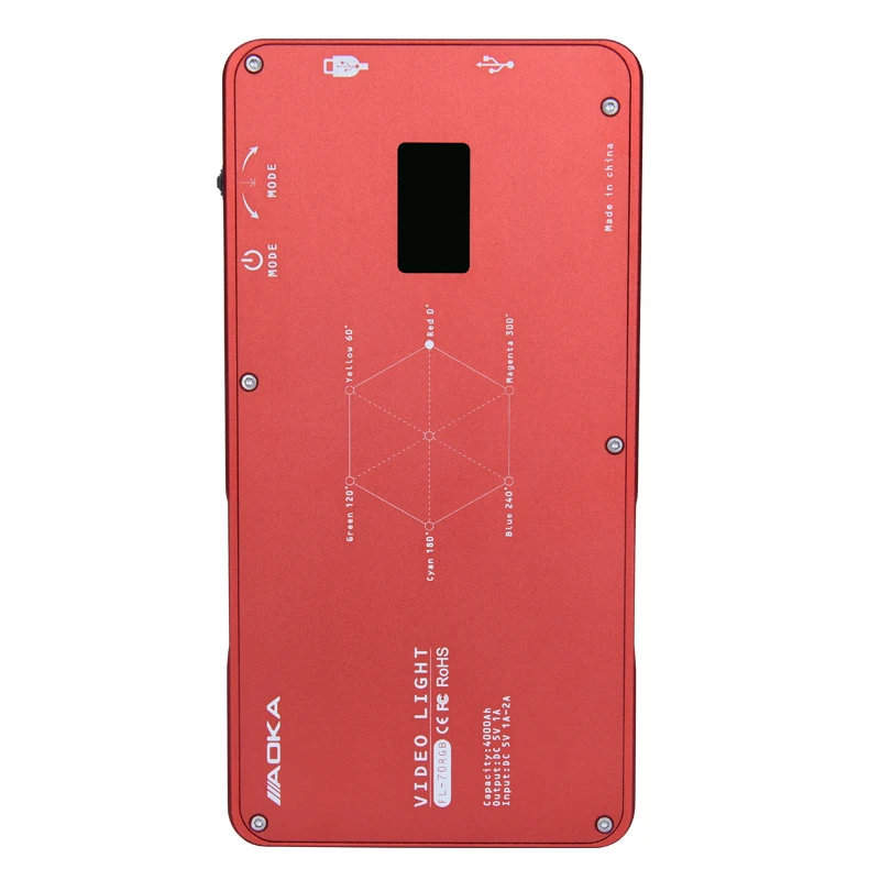 AOKA FL-70RGB التصوير الفوتوغرافي المحمولة ثلاثة ألوان LED ملء ضوء ل هاتف مزود بكاميرا