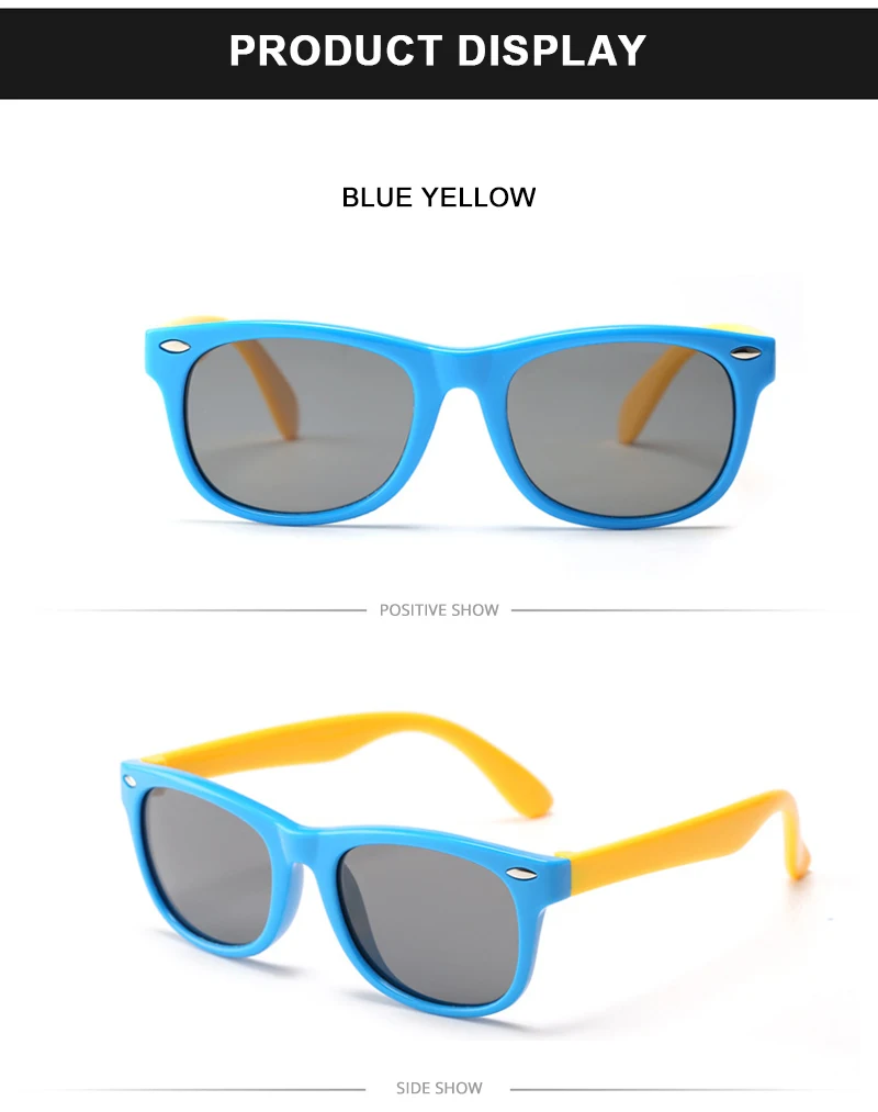 Fashoin Kinder Polarisierte Sonnenbrille Jungen Mädchen Vintage Silikon Kinder Sonnenbrille Stilvolle Safty TR90 Brillen Baby UV400 – Detail 10