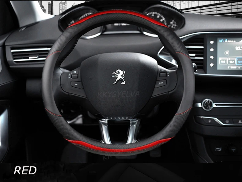 Auto Lenkrad Abdeckung Carbon Faser + Leder Für Peugeot 208 2012 ~ 2018 Peugeot 308 2014 ~ 2021 2008 2013 ~ 2018 Auto Zubehör – Detail 4