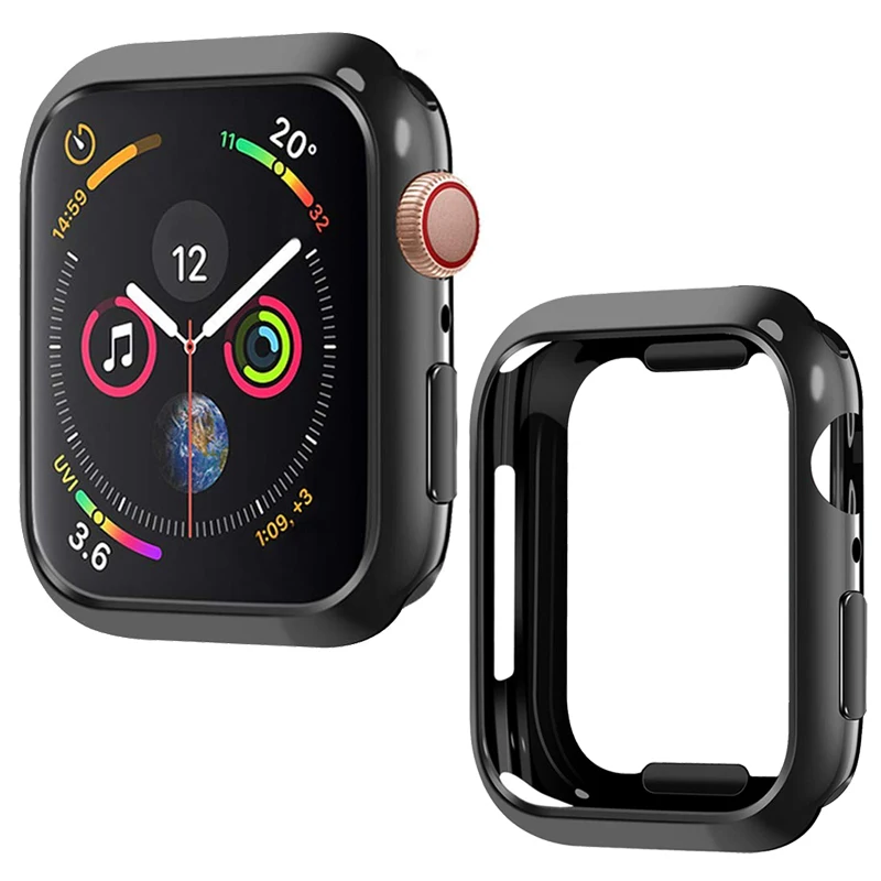 

Чехол Laforuta для Apple Watch Series 4, чехол 44 мм 40 мм, черный ультратонкий защитный чехол из ТПУ для iWatch 4