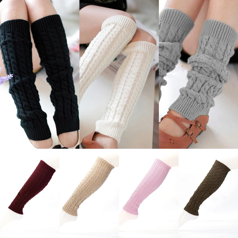 Fashion Women Warm Leg Warmer Knee High Winter Knit Crochet Warmers Legging Boot winter wool Slouch leg warmers for girls