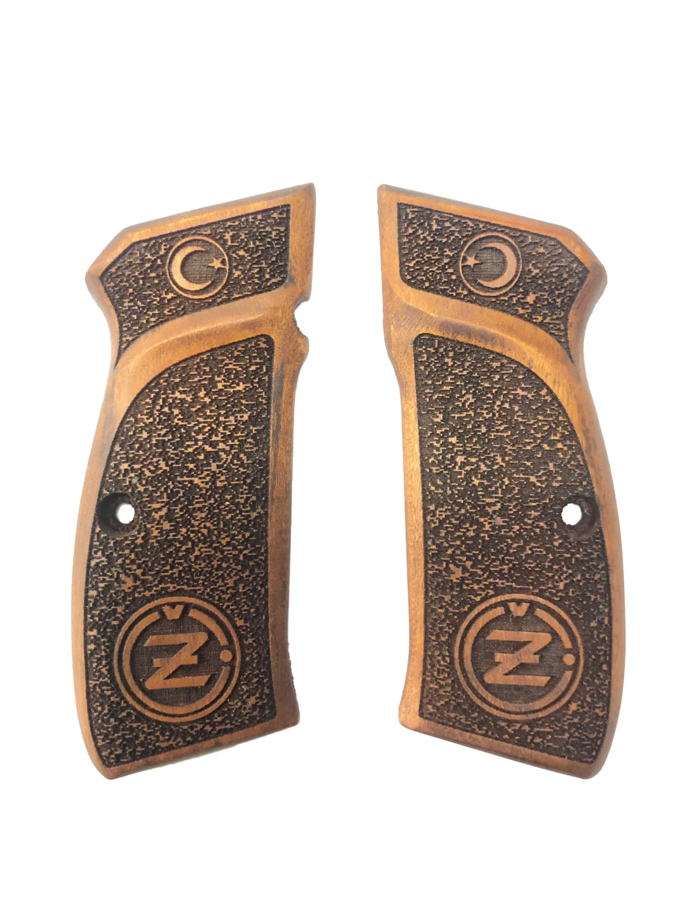 

CZ75 Light Color the Moon the stars and CZ75 Logo Laser Cut Wooden Grip