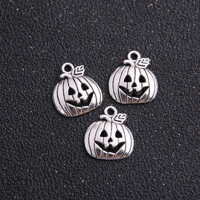 18pcs/lot 17*19mm Antique   Metal Alloy Halloween Charms Terror Smile Pumpkin Jewelry Charms diy