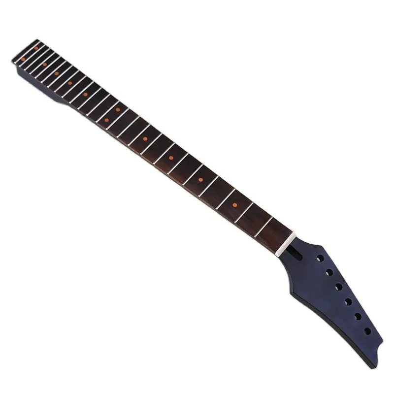 6 Strings Electric Guitar Neck Canada Maple Neck Rosewood Fingerboard Full Black 24 Frets Red Position Marks 5.7cm Heel Width