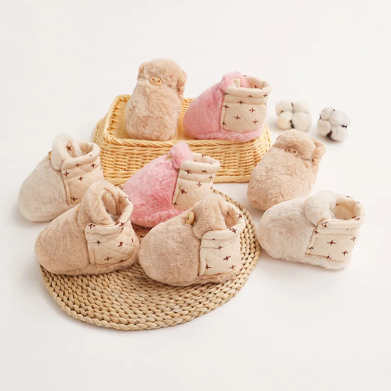 Winter Baby Shoes For Newborn Woolen Slippers Anti Slips Boy Girls Keep Warmer First Walker Children Soft Soled Sock Shoes