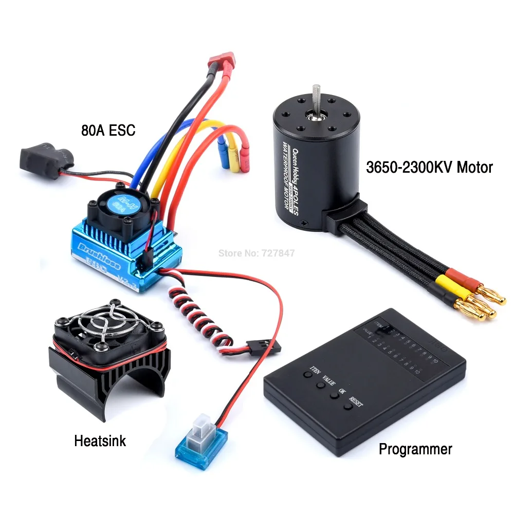 3650 2300KV / 3100KV / 3900KV / 4300KV / 5200KV Borstelloze Motor & 45A 60A 80A 120A Esc Combo Voor 1:10 Rc Auto Boot Deel
