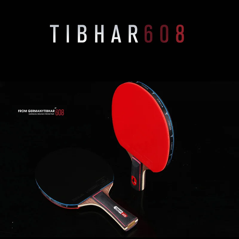 TIBHAR 608 Chuyên Nghiệp Bóng Bàn Thi Đấu Bóng Bàn Bát Cao Dính Chắc Mụn Nhọt Trong Pingpong Mái Chèo Có Túi Đựng