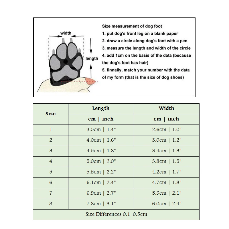 Paw Print Shoes For Small Large Dogs Winter Thicken Snow Pet Boots 4pcs/set French Bulldog Chihuahua 8 Size Cat Pugs Foot Wear view 6
