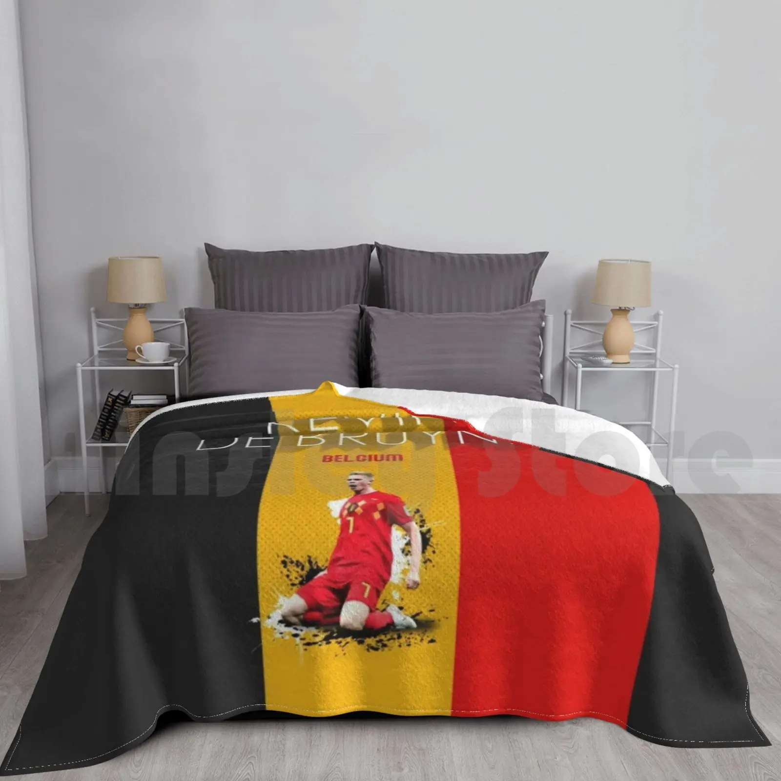 Kdb , King Of Belgium Blanket For Sofa Bed Travel Kdb Belgium Soccer Vintage Heather Hazard 2018