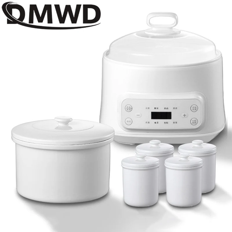 

Intelligent Electric Slow Cooker Appointment Timing Food Steamer Ceramic Container Boiler Water Stew Soup Porridge Pot Anti-Dry