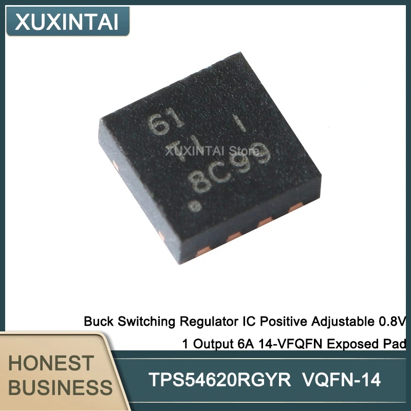 10Pcs/Lot  New Original TPS54620RGYR TPS54620 Buck Switching Regulator IC Positive Adjustable 0.8V 1 Output 6A 14-VFQFN