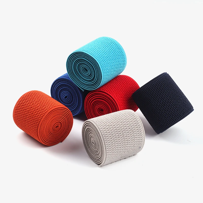 New 6cm High Quality Imported Rubber Band Color Elastic Band Double-Sided And Thick Elastic Tape Clothing Sewing Accessories