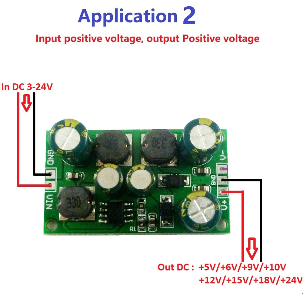 DC-DC Voltage Converter Boost-Buck Module Positive Negative Voltage Dual Output 3-24V to 5V 6V 9V 10V 12V 15V 18V 24V 8W