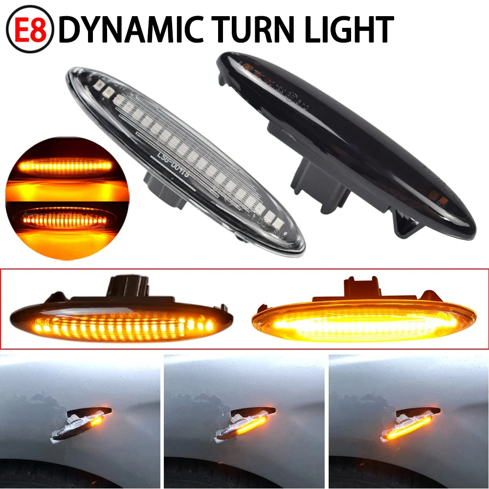 2pcs LED Flowing Turn Signal Side Marker Light For Lexus IS250 IS350 SC430 E350 Toyota Mark X Crown UZZ40 Highlander Camry ACV40