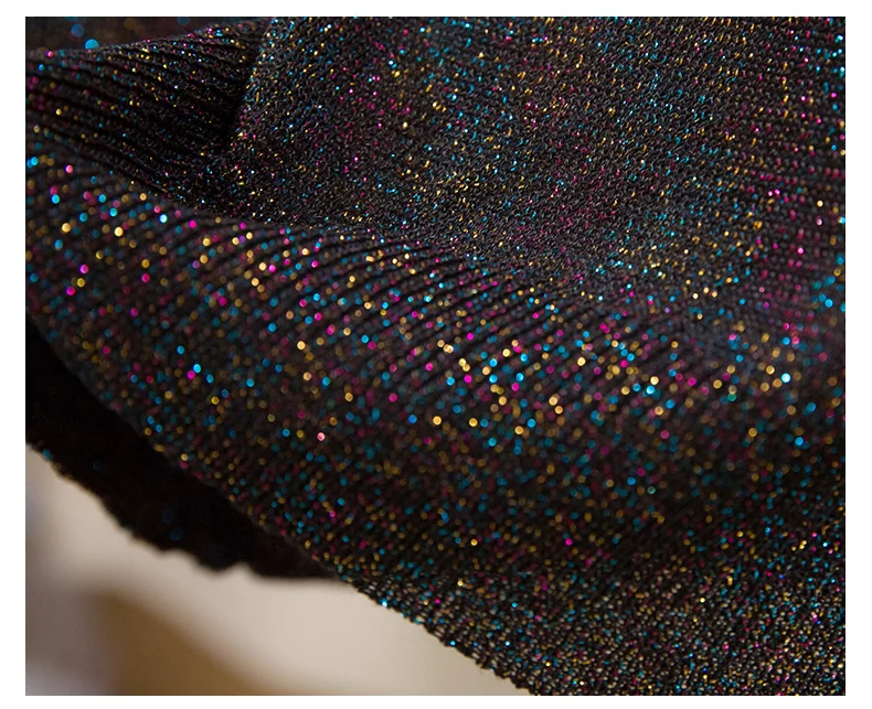 Shiny Lurex 2023 primavera estate scollo a V maglione a righe donna Casual manica corta Pullover maglione lavorato a maglia top coreani