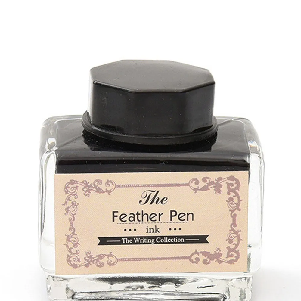 Vintage Feather Quill Dip Pen Writing Ink Set Perfect