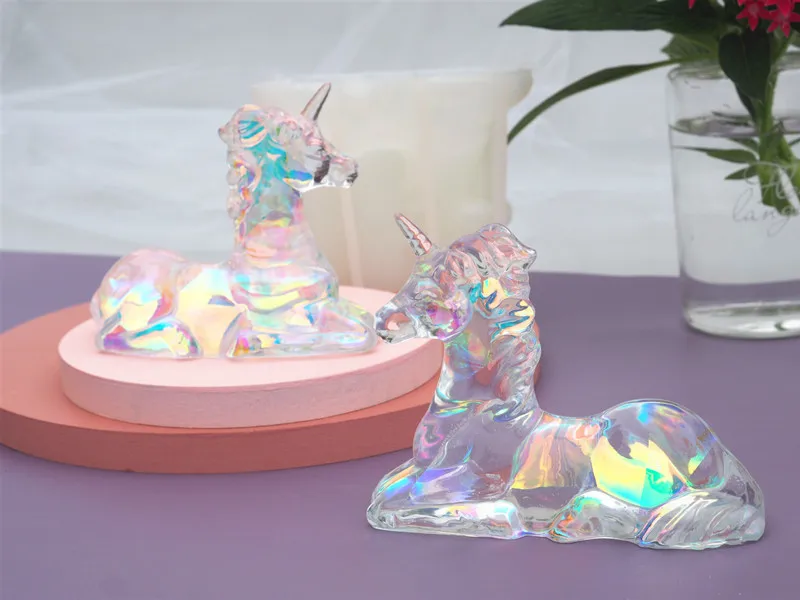 Molde de resina de caballo DIY, molde de yeso de aromaterapia epoxi de cristal con pegamento AB de caballo para Decoración