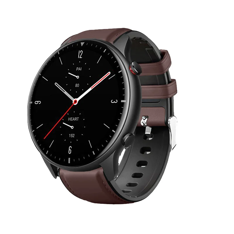 جلد + سيليكون حزام الساعات ل Huami Amazfit GTR2 2e 47 مللي متر بيس ستراتوس 3 2 2 s سوار ل Amazfit GTR 2 حزام 22 مللي متر حزام الساعات