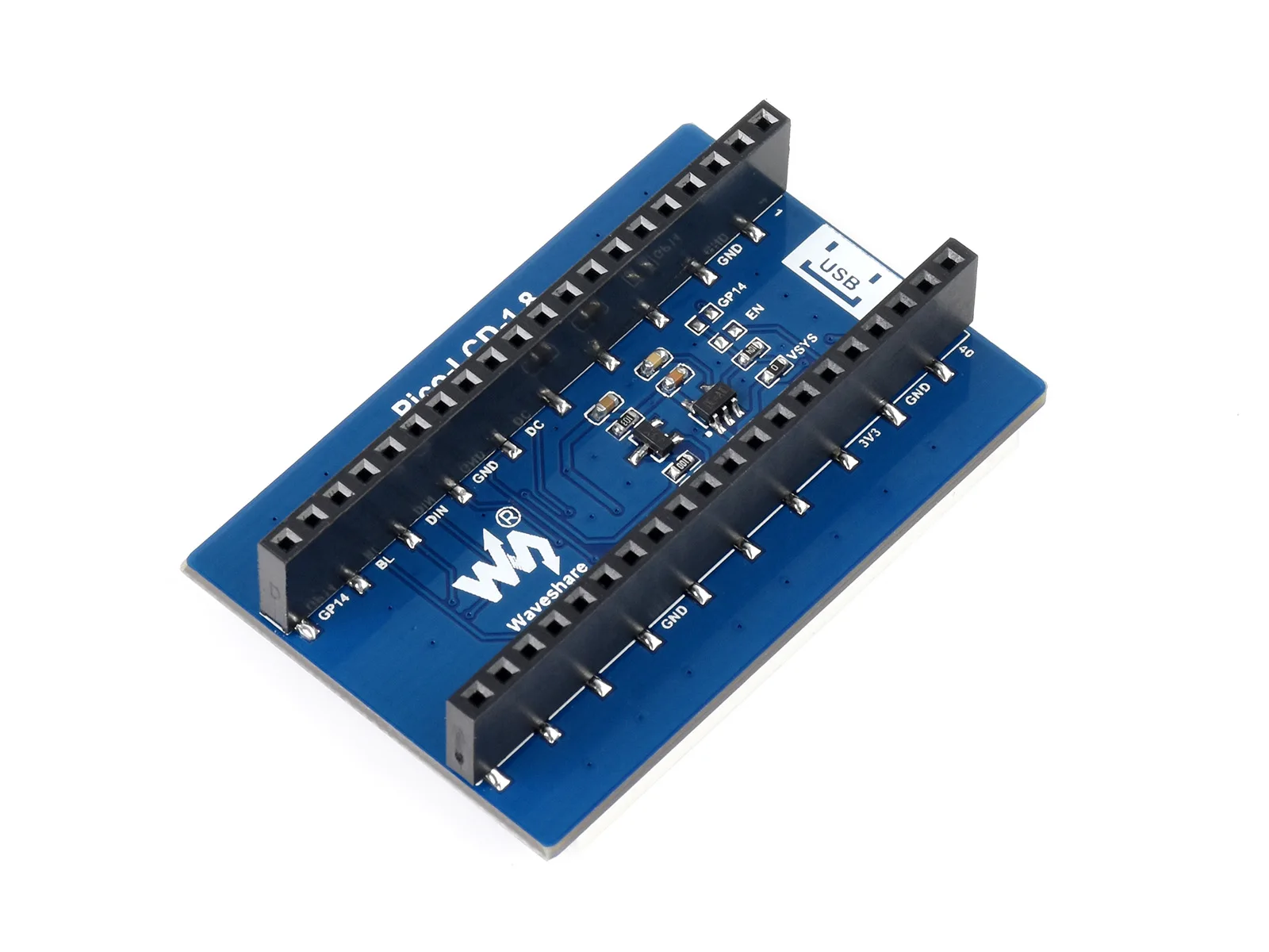 Módulo de Display LCD Waveshare, Interface SPI Embutida, Raspberry Pi Pico, 65K Cores RGB, 160x128 Pixels, 1.8 ", ST7735S