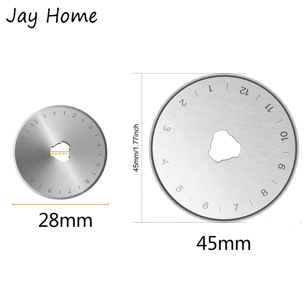 예리하고 내구성이 뛰어난 회전 커터 블레이드, 교체 절단 블레이드 리필, 퀼팅 스크랩북 바느질 예술 공예, 28-45mm