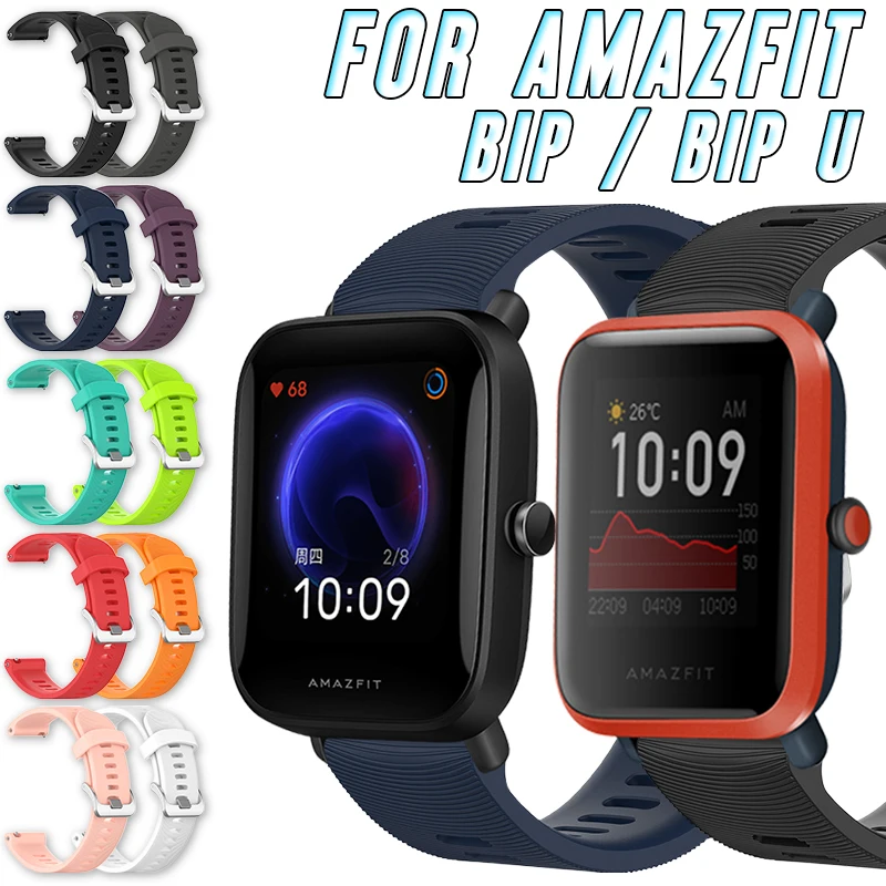 ل Huami Amazfit Bip / S / Lite & Bip U / U برو 20 مللي متر سيليكون حزام Smartwatch استبدال القوام الرياضة سوار إكسسوارات