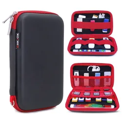 GHKJOK Carry external hard drive Case Organiser Small, Multiple USB Sticks, Memory Cards, Cables & Smart Mobile Phone Cables