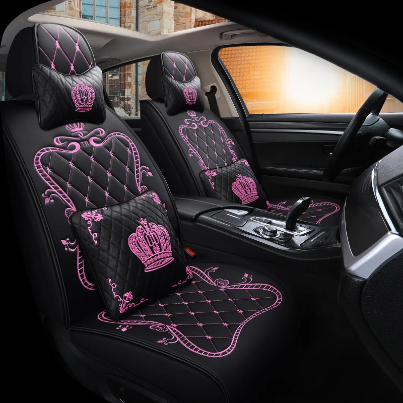 5 Seats Universal Car Seat Cover PU Leather Auto Front Back Rear Seat Cushion Protector Mat Keep Clean For Most Car Car Interior