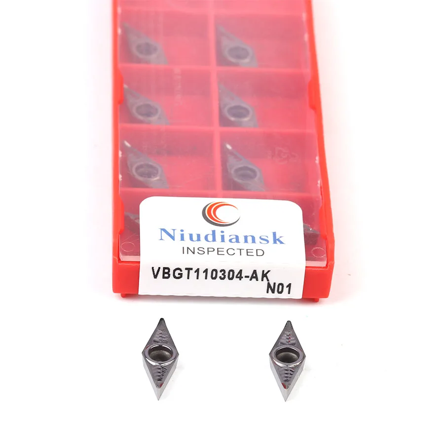 Inserts de découpe internes en carbure cémenté, en aluminium pour tour CNC VBGT110302 AK H01 VBGT110308 AK H01