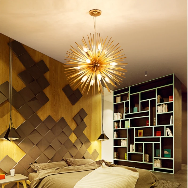 Nordic Gold chandelier lighting Dandelion LivingRoom Bedroom Satellite Light Decorations design kitchen light fixtures