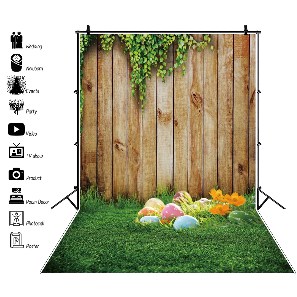 

Easter Day Baby Portrait Photography Background Spring Egg Flowers Grassland Board Photocall Garden Forest Backdrop Studio Shoot