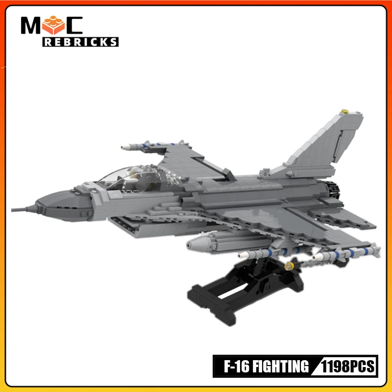

WW2 Blocks Military F-16 Fighting Falcon MOC Building Block Army Fighter Loadable Figures Soldiers Bricks Toys Christmas Gift