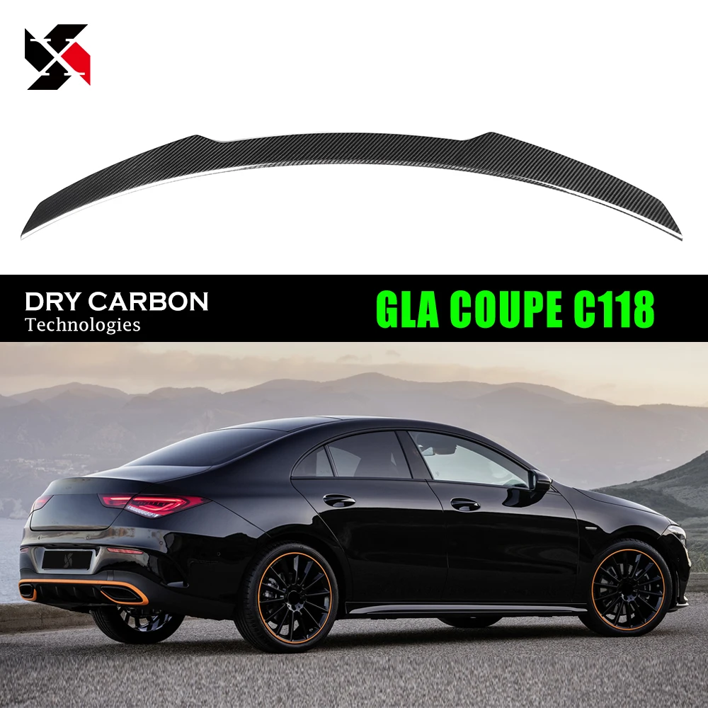 

Dry Carbon Fiber Rear Deck Trunk Spoiler Lip Car Rear Tail Wings Fit for Mercedes for Benz CLA Class W118 / C118 Sedan 2019-