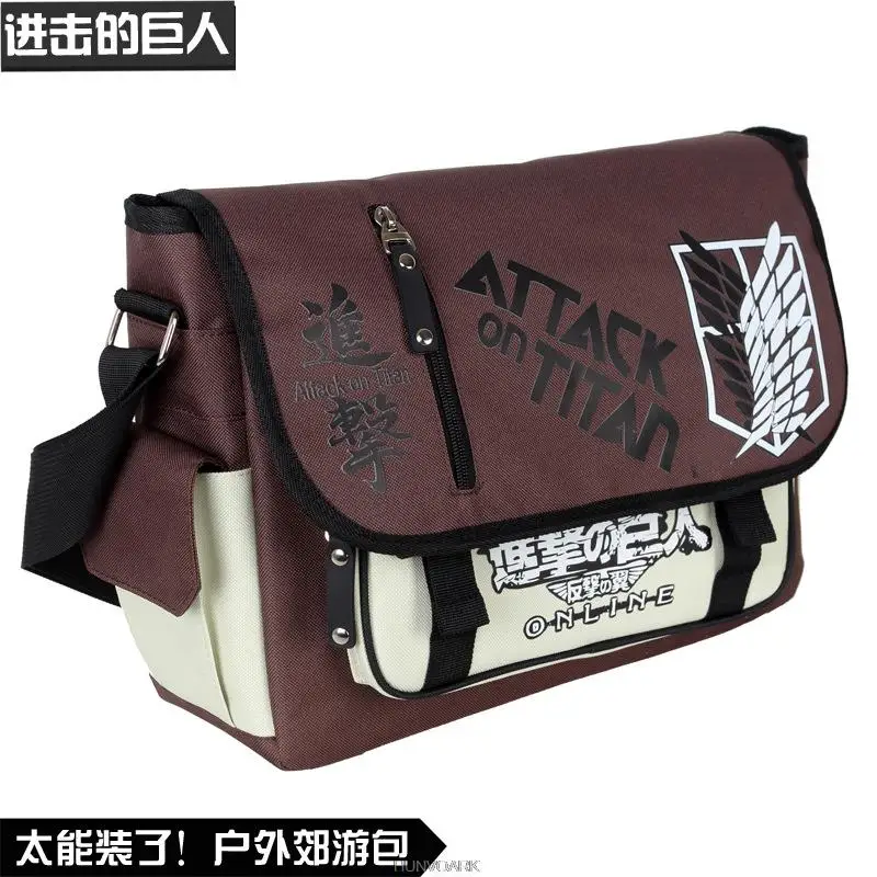 Attack on Titan Men  Messenger Bag Canvas Crossbody Shoulder Bags Tokyo Ghoul  Anime Capacity Bag