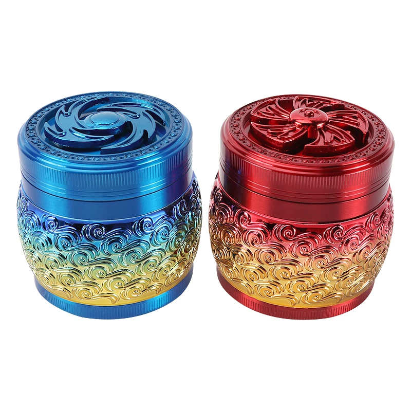 69MM 4 Layers Herb Tobacco Spice Grass Grinder Smoke Crusher Hand Crank Muller Mill Pollinator Smoking Accessories