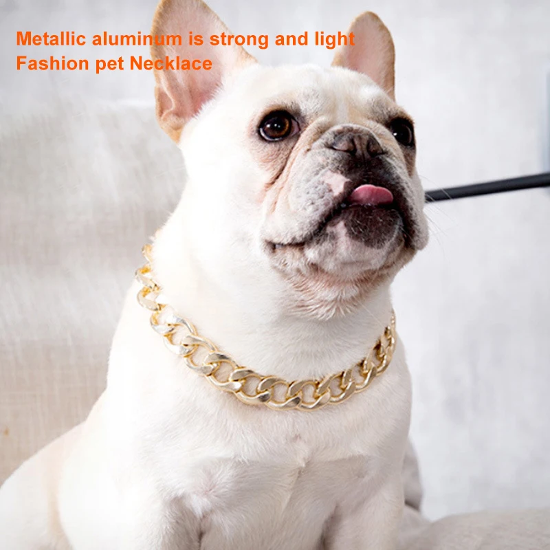 Dogs Collar Small Dog Necklace Snack Chain Teddy French Bulldog Necklace Silver/Golden Pet Accessories Dog Accessories