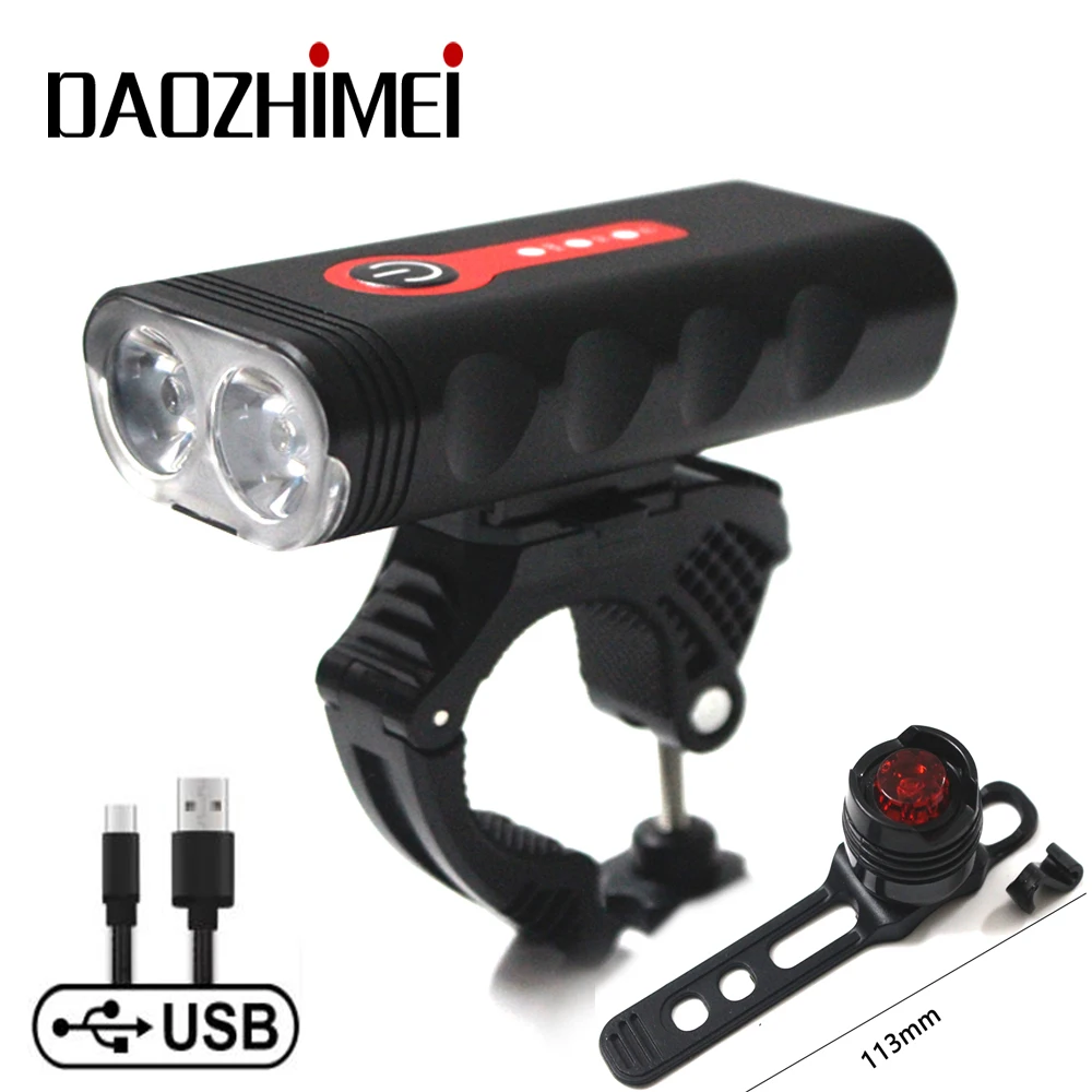 8000 Lumen LED Rechargeable Built-in Front Light Flashlight USB Bike Light Lamp L2 Headlight Camping Lights Bike Light