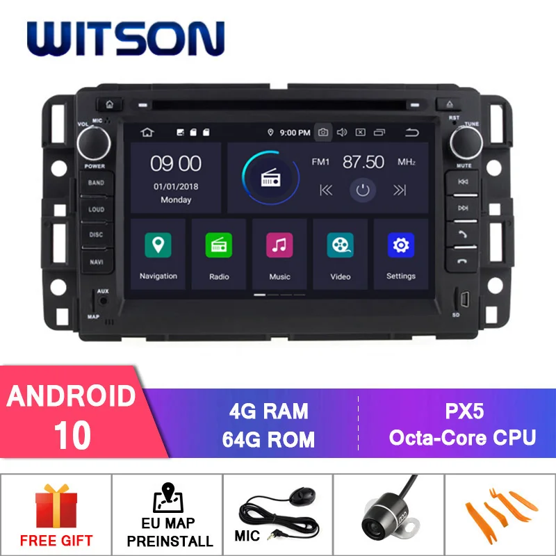 WITSON Android 10.0 Octa- core (Eight-core) 4G RAM 64GB CAR DVD PLAYER GPS For GMC YUKON/SUBURBAN/TAHOE/ACADIA car radio audio